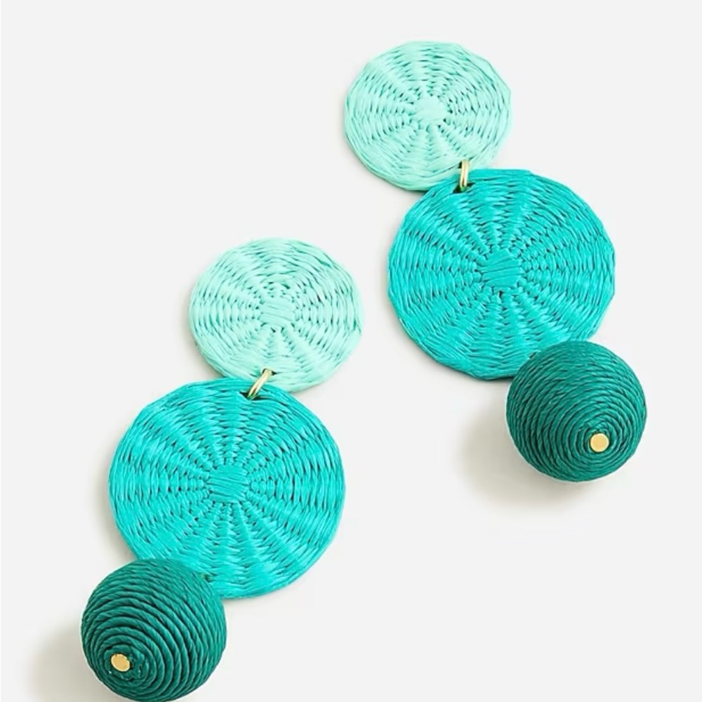 J Crew Triple-Drop Raffia Earrings